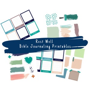 Rest Well Bible Journaling Printables: Faith Journal Stickers (Digital Download)