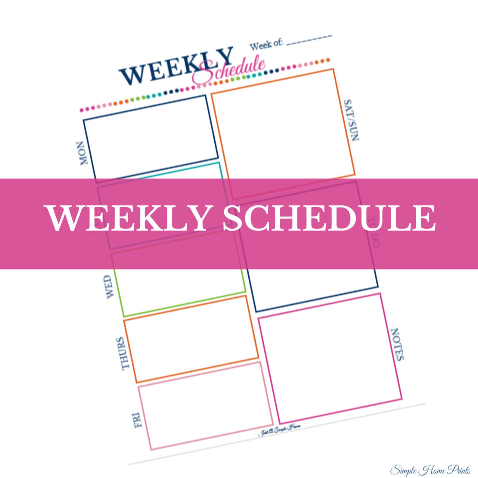 Weekly Schedule Printable Etsy UK