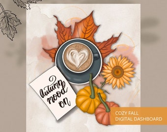 Cozy Fall Dashboard POCKET SIZE for Planners, Journal Dashboards, Fall digital dashboard