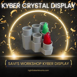 Hexagon Kyber Crystal Display – Holds 6 Crystals – Star Wars Desktop & Shelf Display - Savi&#39;s Workshop | Jedi Holocron | Sith Wayfinder
