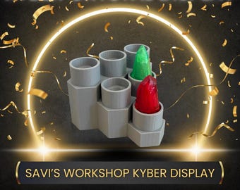 Hexagon Kyber Crystal Display – Holds 6 Crystals – Star Wars Desktop & Shelf Display - Savi's Workshop | Jedi Holocron | Sith Wayfinder