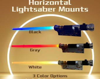 Horizontal Lightsaber Wall Mount Organiser Display - 3 Color Options - Free Hardware Included