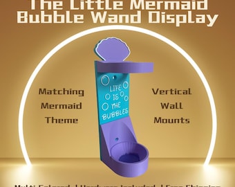 Soporte de pared para varita de burbujas Ariel / Decoración para habitación infantil impresa en 3D