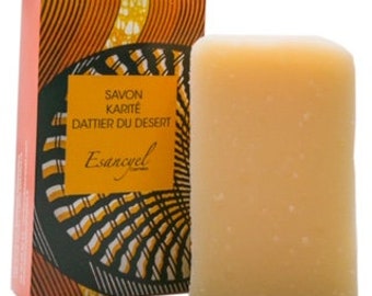 Vegetable soap with shea butter, cold saponified, Shea enriched with Desert Dattier oil