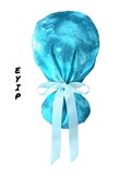 EYIP Scrub Cap, Blue Sky Ponytail Scrub Cap for Women, Surgical Caps, Scrub Hats, Light Blue Ribbon