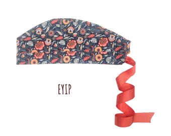 Scrub Cap for Women with Short Hair by EYIP, Paisley Tie-Back Surgical Pixie Style Cap