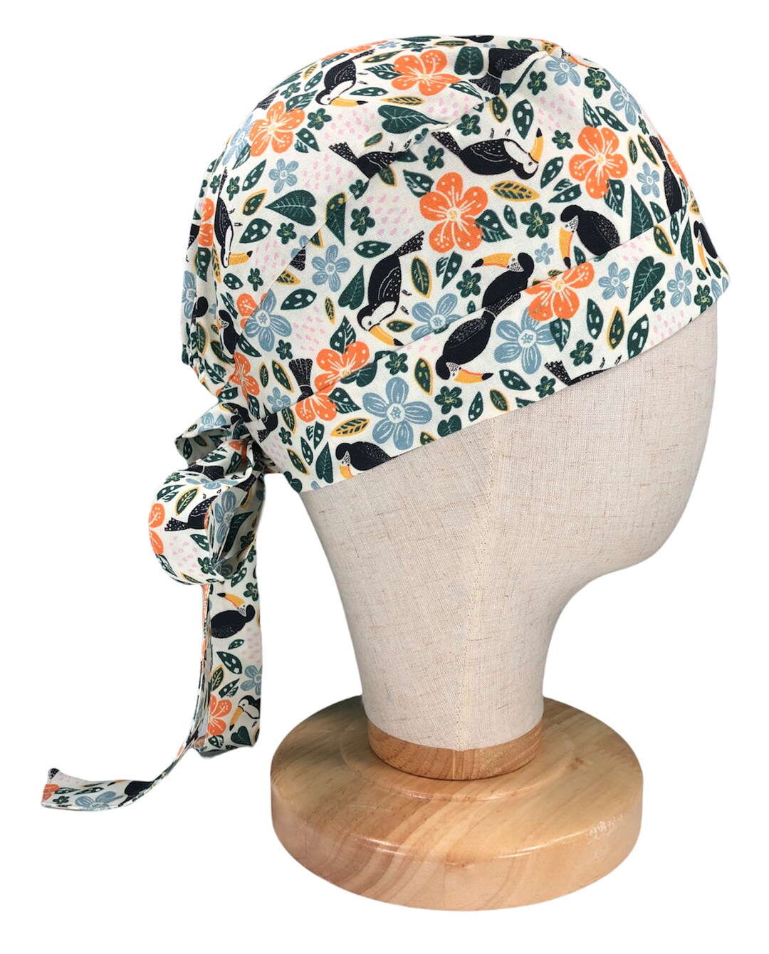 EYIP Tropical Toucans on Ivory Scrub Hat Tie Back Scrub Cap Etsy