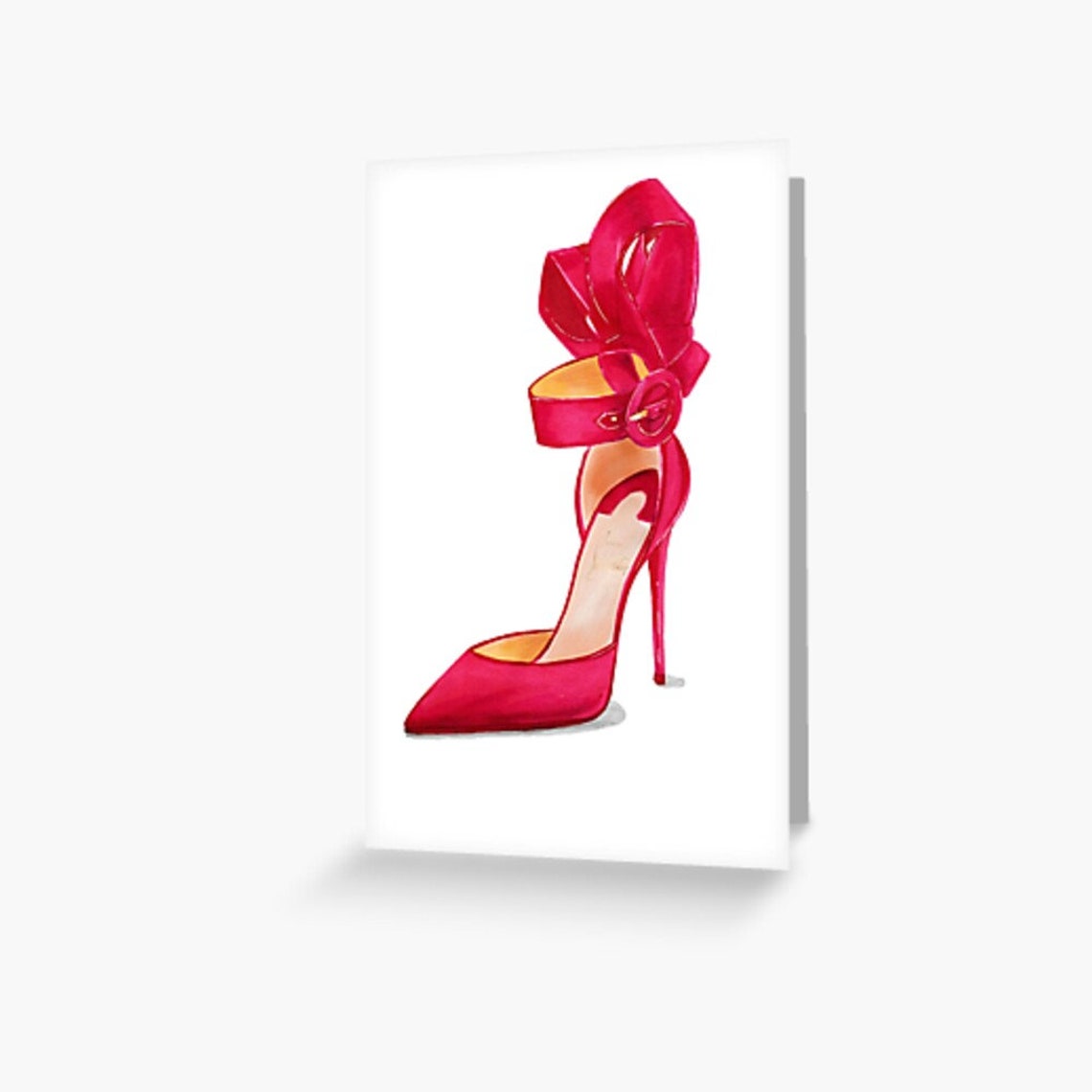 Christian Louboutin Red High Heel Women Shoes Fashion Drawing | Etsy
