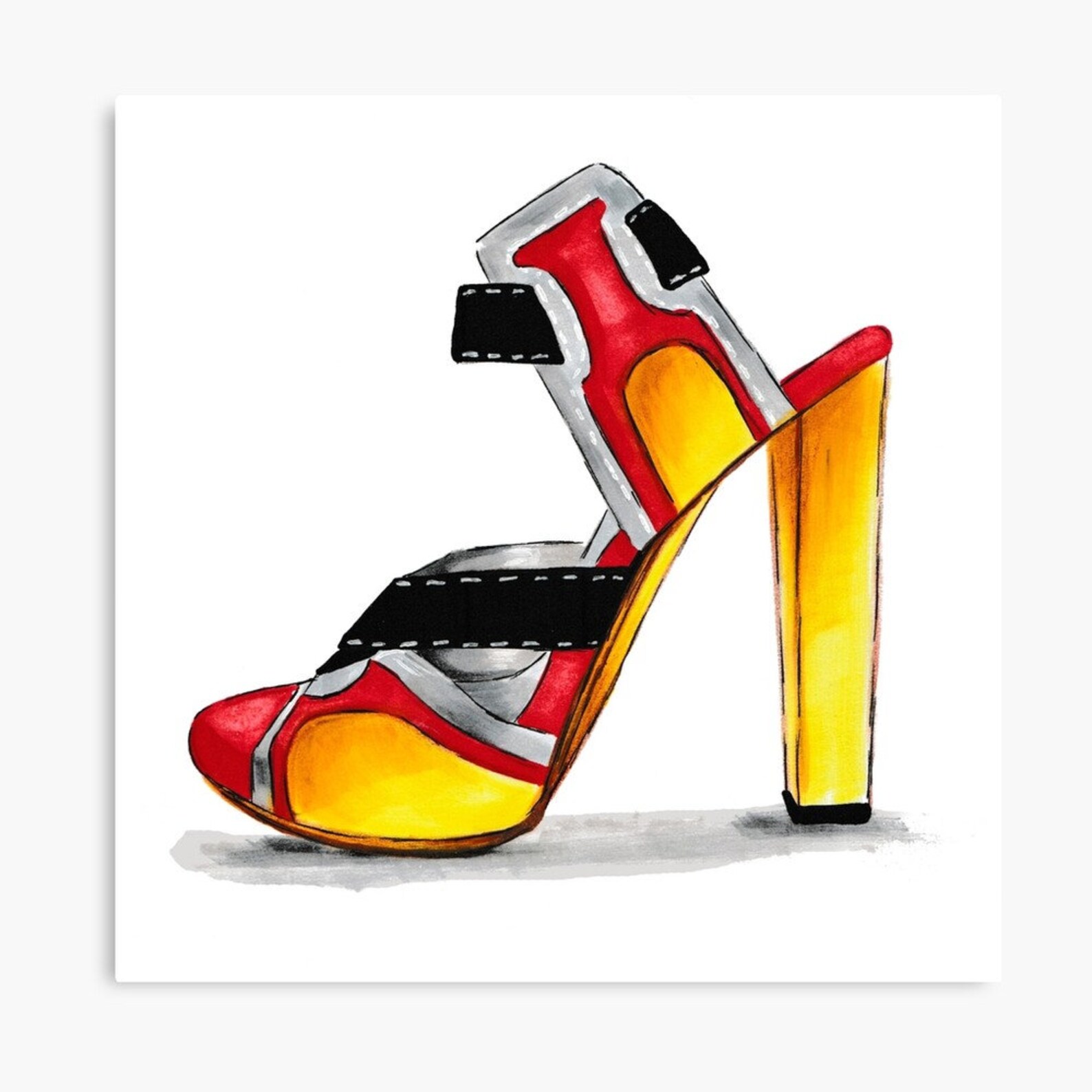 balenciaga heels yellow