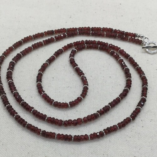 Garnet Long shops Beaded Necklace