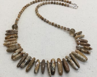 Picture Jasper and Sterling Silver Necklace