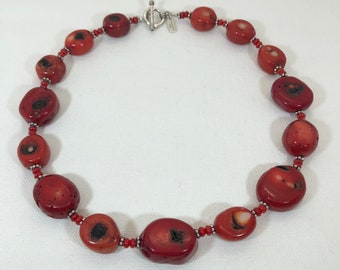 Red Coral Necklace Statement Necklace