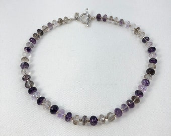 Ametrine and Silver Beaded Necklace