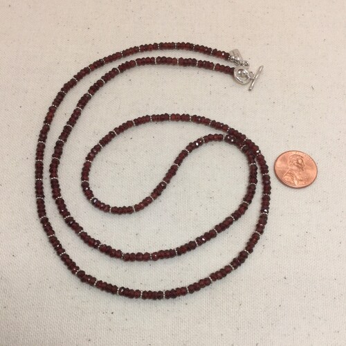 Garnet Long shops Beaded Necklace