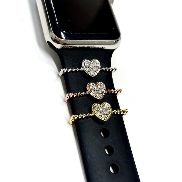 Smart watch band, smart watch Stackable jewelry band, decorative watch band set, heart charms