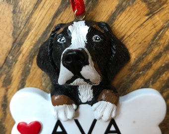 Personalized Bernese Mountain Dog ornament