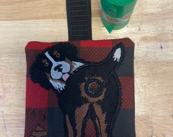 Christmas Bernese Mountain dog poop bag holder