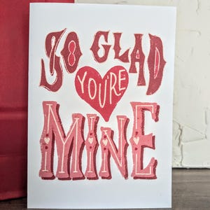 afdrukbare Valentijnsdag- of jubileumkaart 5 x 7 | zo blij dat je van mij bent | digitale download | kaart voor hem | kaart voor haar