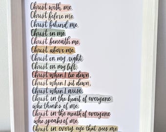 Prayer of Saint Patrick | 8x10 print | Hand Lettered | Modern Calligraphy