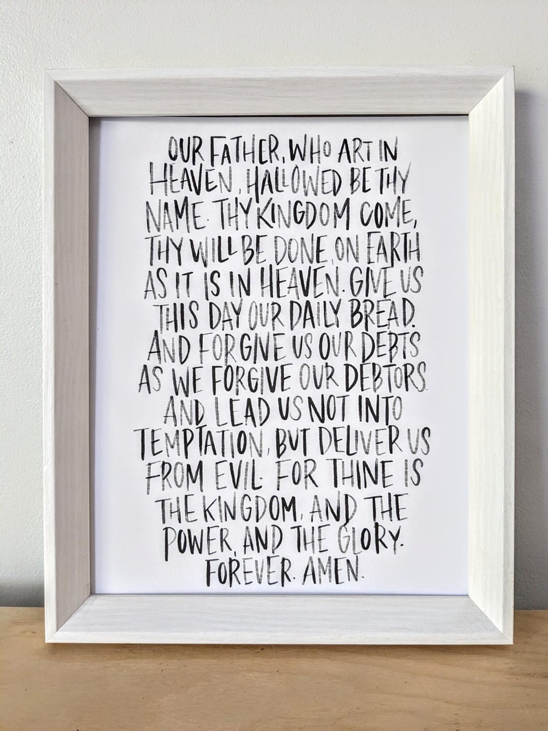 The Lord's Prayer | Physical Print | Hand Lettered | Modern Calligraphy ...