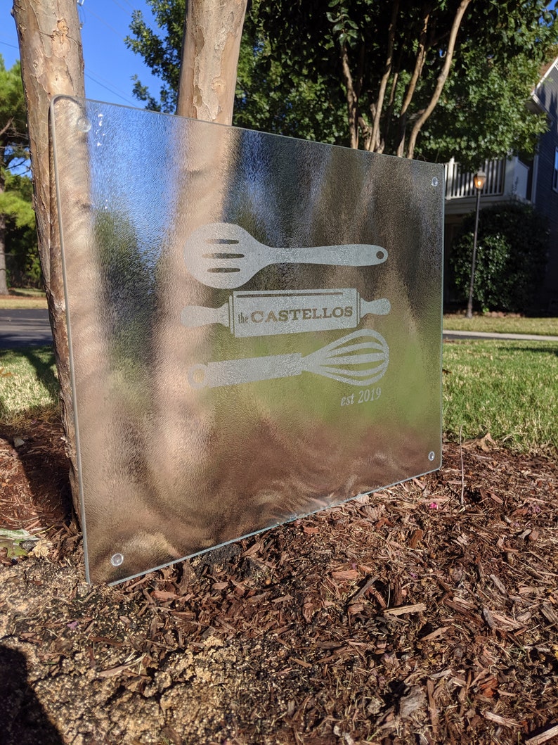 Etched Glass Cutting Board Etsy