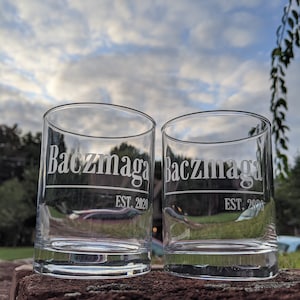 Etched Personalized Bourbon Glasses