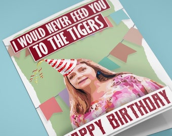 Greeting Card Tiger King Birthday Meme - Rizop