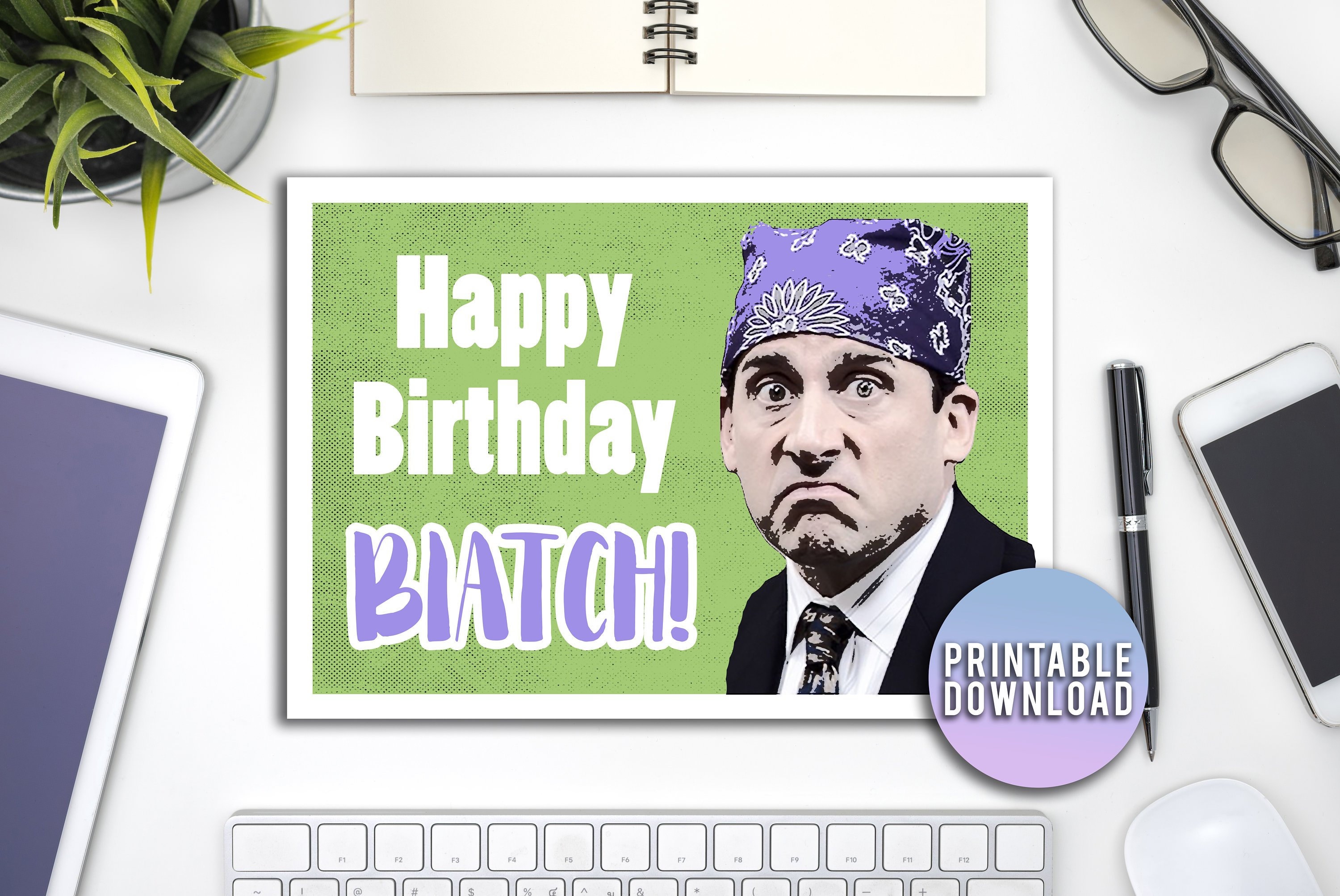 the office tv show birthday card printable funny gift