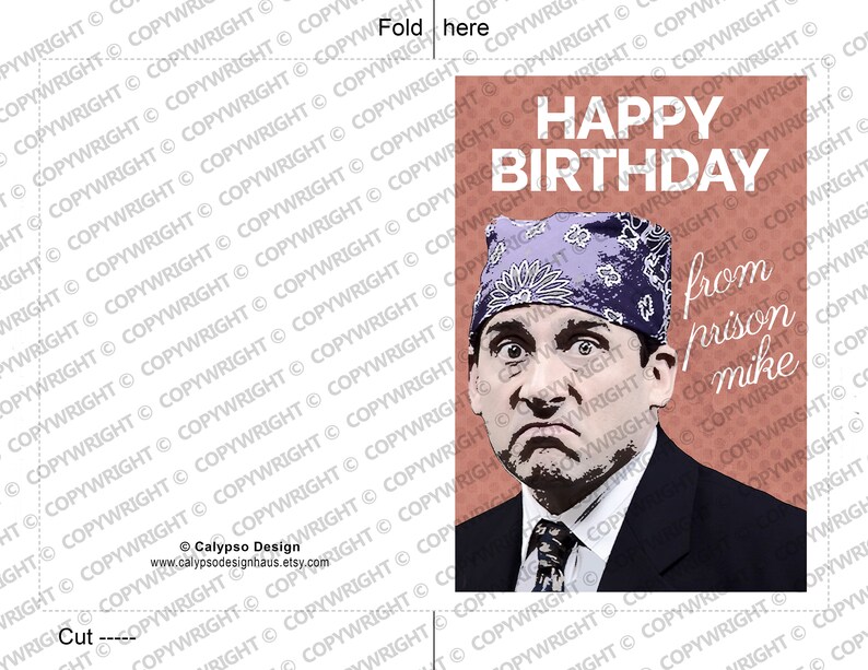 The Office Birthday Card Printable Funny gift Michael Scott | Etsy