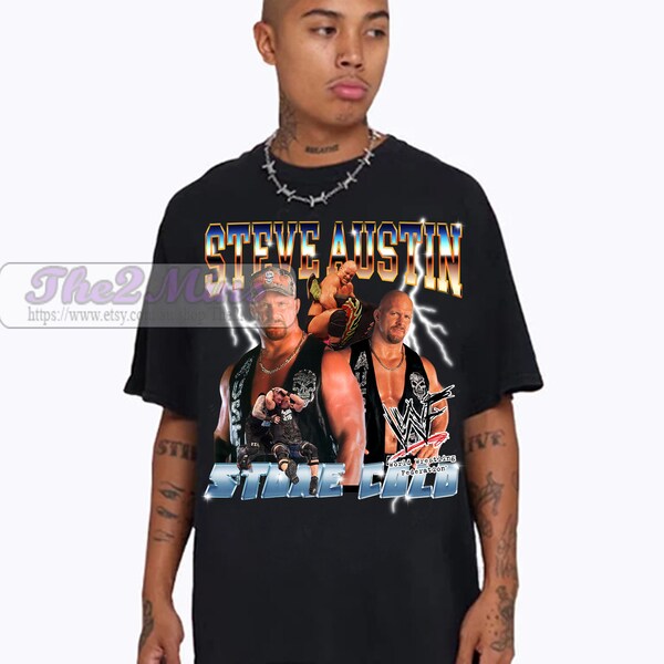 Vintage 90s Graphic Style Stone Cold T-Shirt, Steve Austin Bootleg Sweatshirt, Retro American Wrestler Graphic T-Shirt For Man And Women