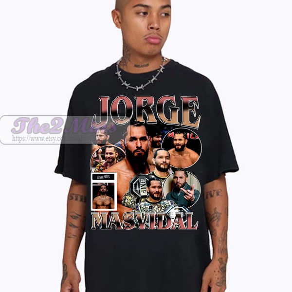 Vintage 90s Graphic Style Jorge Masvidal T-Shirt, Jorge Masvidal Sweatshirt, Retro Mixed Martial Artist Graphic Tee For Man And Women