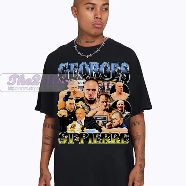 Vintage 90s Graphic Style Georges St-Pierre T-Shirt, Georges St-Pierre Sweatshirt, Retro Mixed Martial Artist Graphic Tee For Man And Women