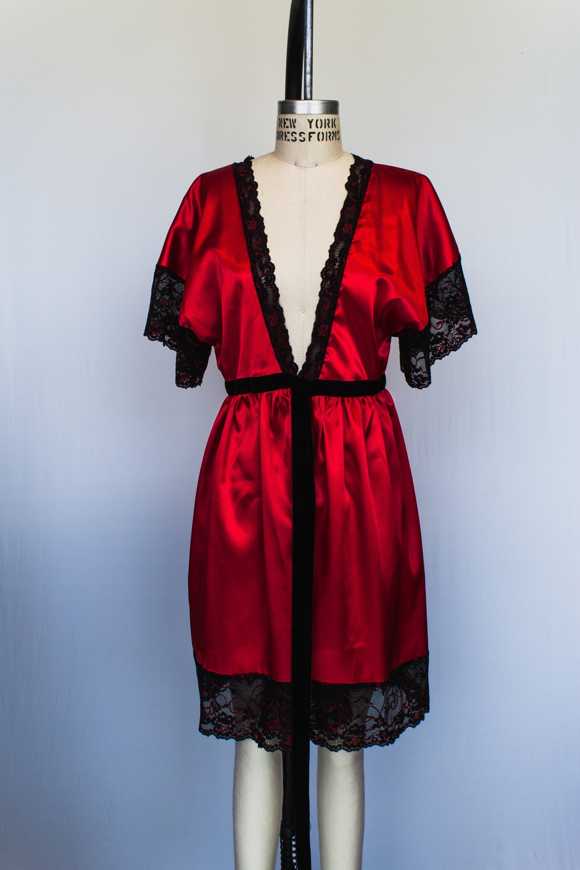 Robe longue de nuit pour femme avec dentelle noire Etsy France