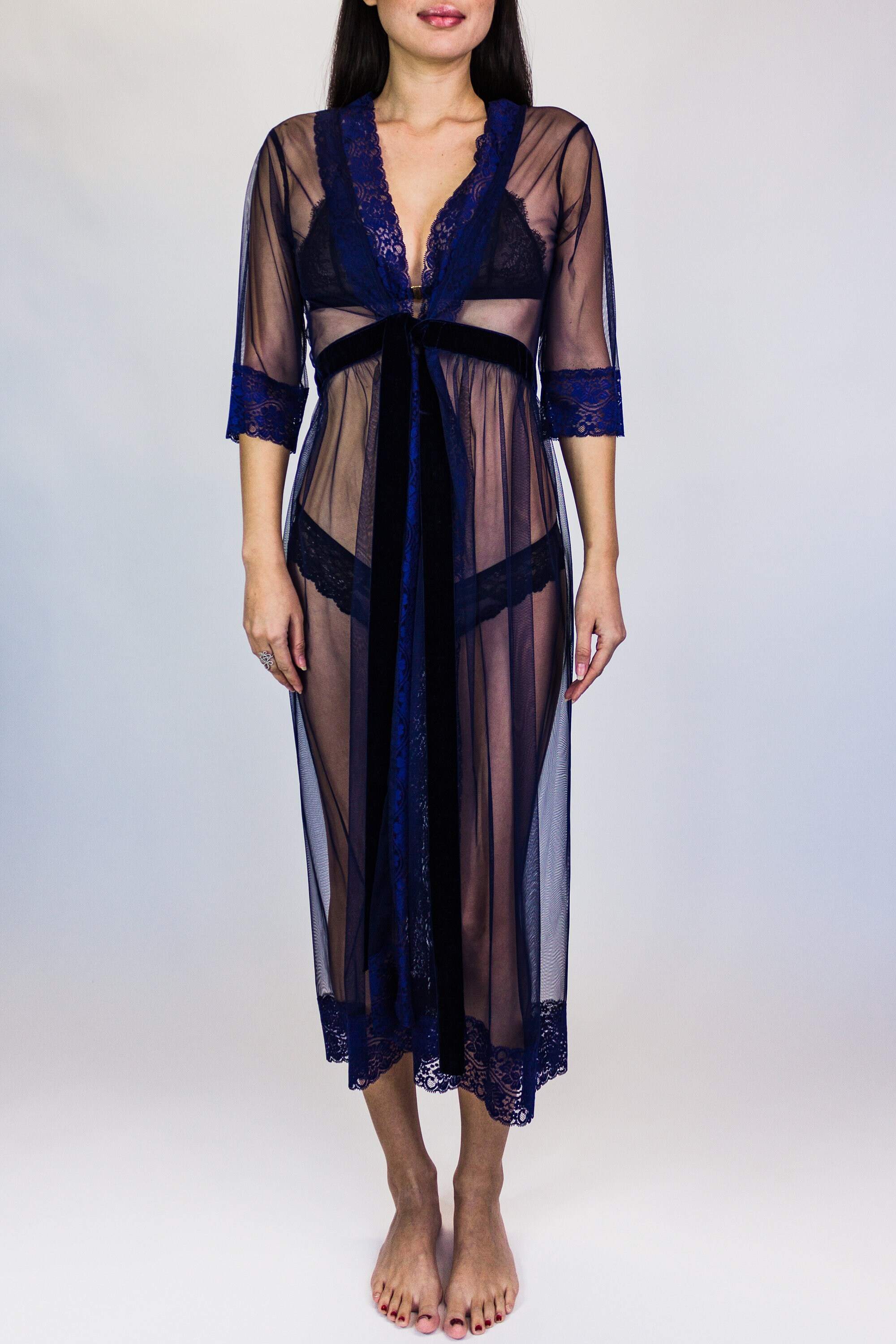 long mesh robe