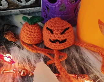 Gorros de Halloween de crochet para mascotas - Gorros de calabaza para conejo, erizo, camaleón, hámster, cobaya, lagarto, reptiles - Gorrito pequeño para mascotas