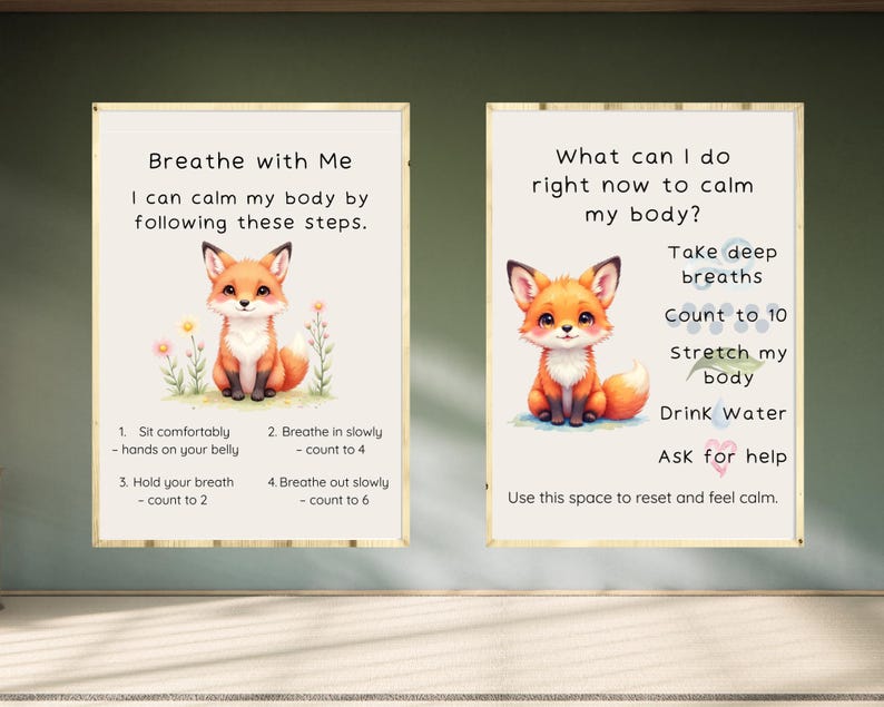 Calm Corner Fox Classroom Decor Bundle | Neutral SEL Posters ...