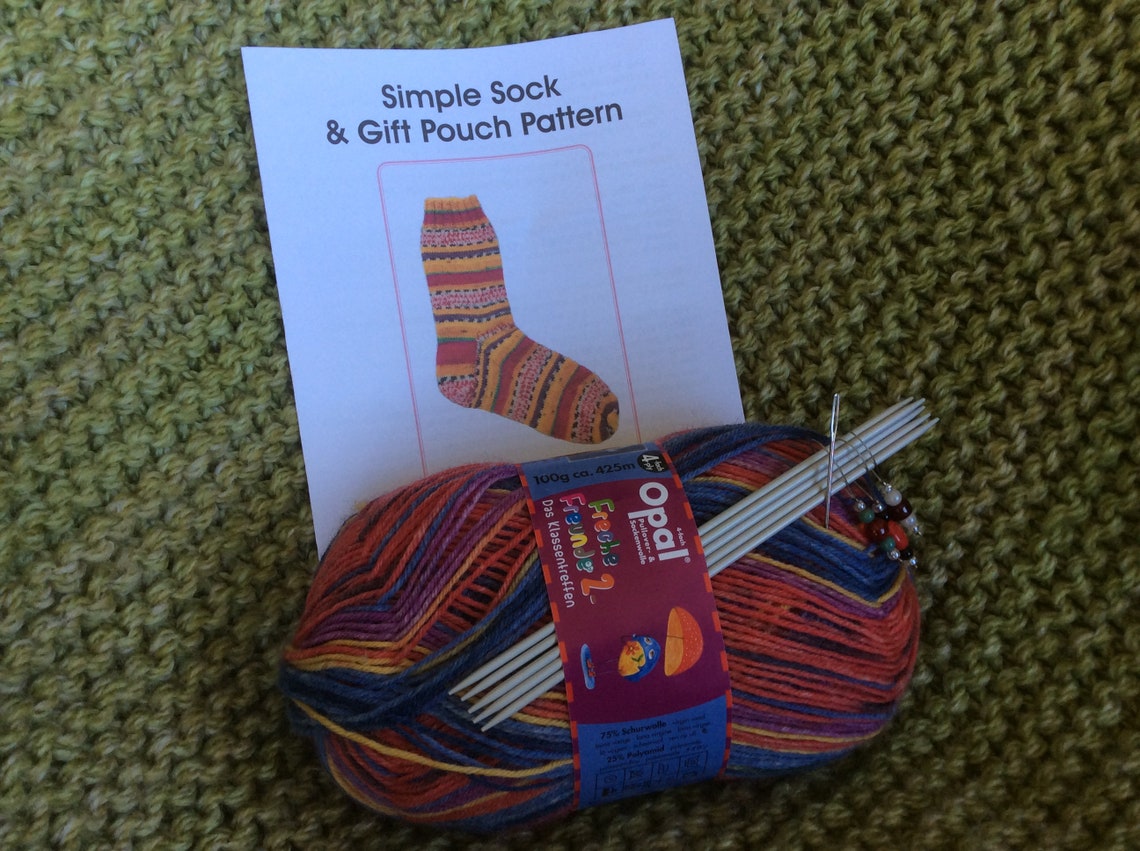 Sock Knitting Kit. Basic Pattern. Fun Project. Free Delivery While