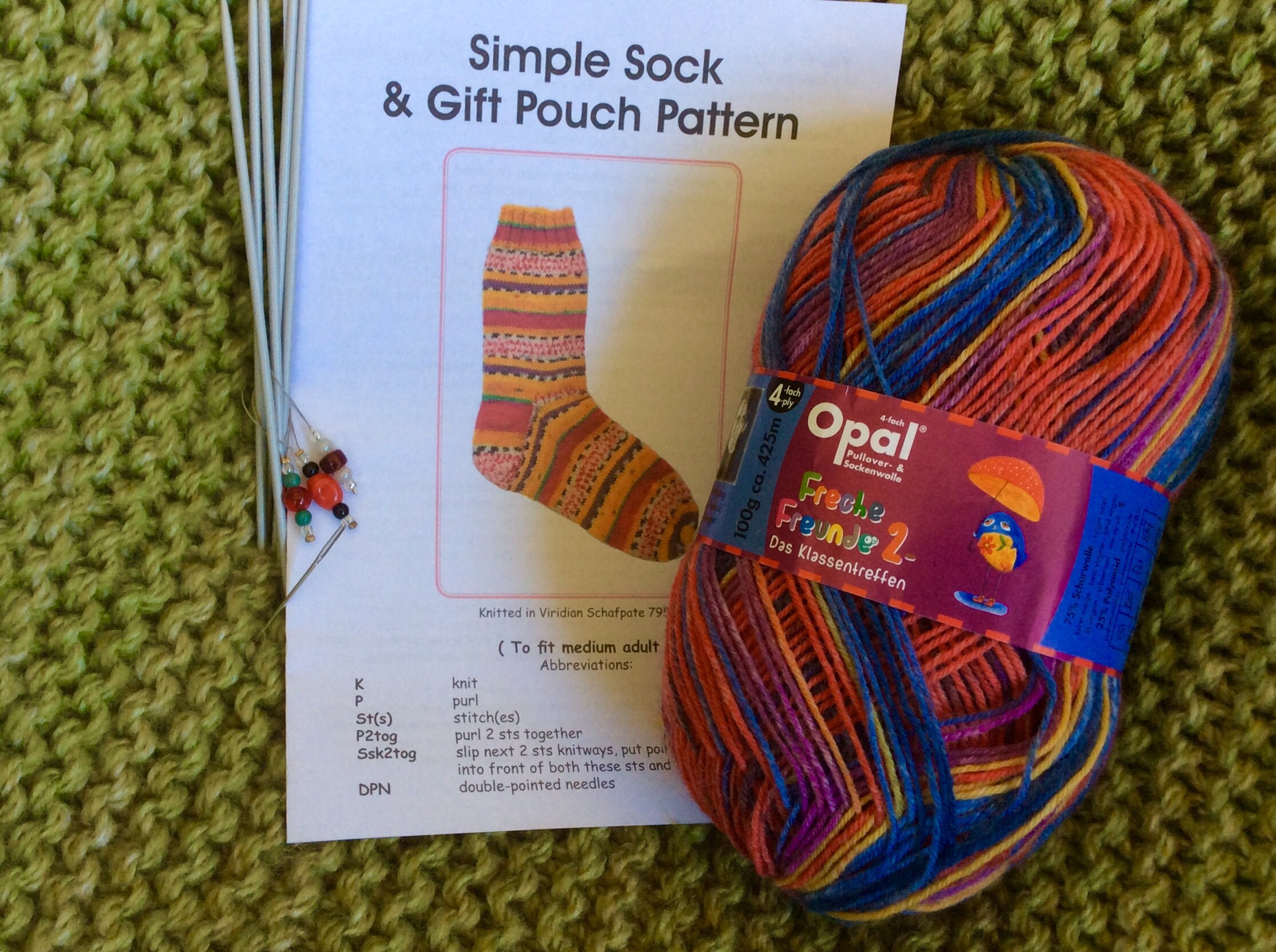Sock Knitting Kit. Basic Pattern. Fun Project. Free Delivery While
