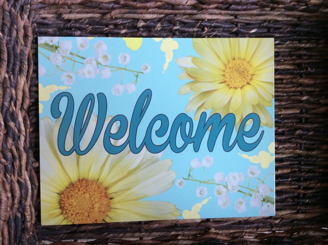 Metal Wreath Sign Daisy Sign Home Decor 9x7 Etsy UK