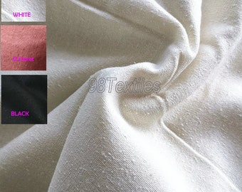 100% Raw Silk Noil Fabrics White/Black/D.Claret Color Width 55" (140cm)  Sold by Yard for Men's or Women's Shirts Dresses Sewing DIY