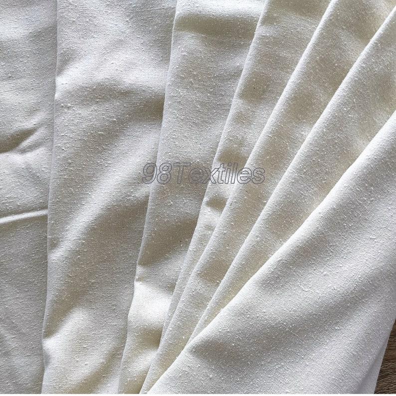 45 114cm Width 100 Raw Silk Noil Fabrics White Color Sold by Yard for Men's or Women's Shirts