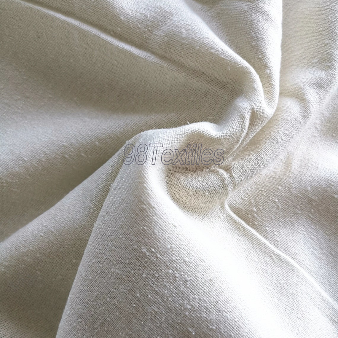 100 Raw Silk Noil Fabrics White Color Width 55 140cm Etsy