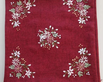 Hand Embroidered Floral Cushion Cover Set: 100% Cotton, 18x18 inch