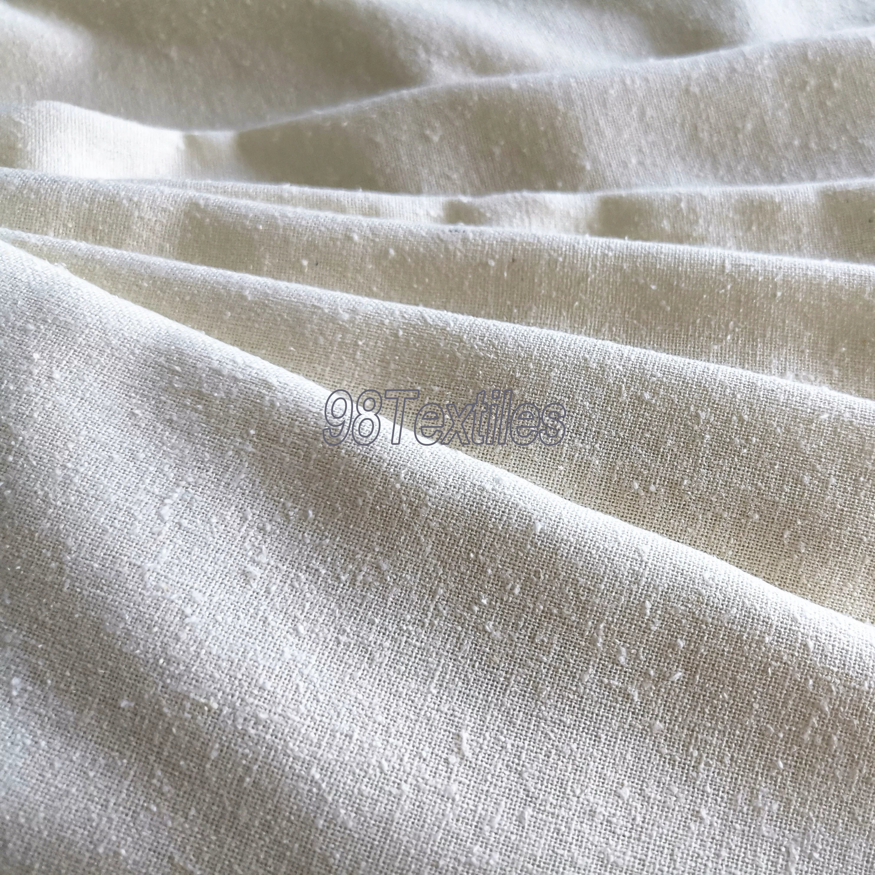 45 114cm Width 100 Raw Silk Noil Fabrics White Color Sold by Yard for Men's or Women's Shirts