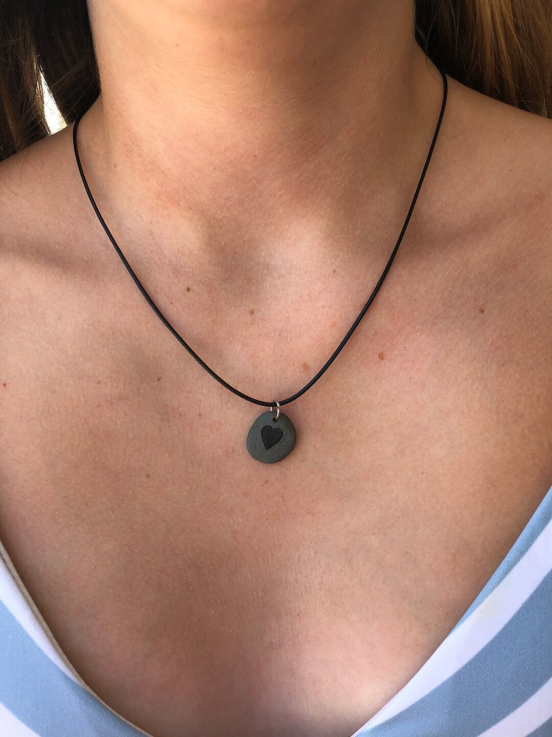 Heart Rock Necklace Etsy UK