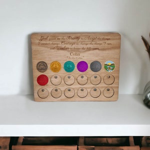 Personalised Serenity Prayer Recovery Token Display - Chips - Personalized Serenity Prayer Recovery Chip Holder - AA display - Holder