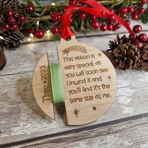 Kids Personalized Height Ribbon Christmas Ornament, Keepsake Ribbon  Ornament, 2022 Keepsake Ribbon Height, FREE shipping