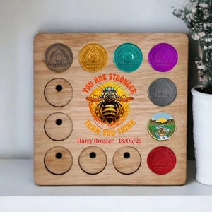 Personalised Recovery Token Display  - Chips - Personalized Serenity Prayer Recovery Chip Holder - AA display - Holder - Serenity prayer