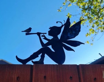 Fence Top Pixie Piper - Fairy - fairy house - garden - patio - magical - great gift for kids - summer - decoration - garden bar - bbq home