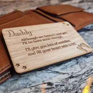 Brieftaschen Karte, tolles Geschenk für jeden Anlass, Vatertag, Papa Geschenk, Valentinstag, Geburtstag, Jubiläum, Erinnerung, neues Baby, Beul, schwanger